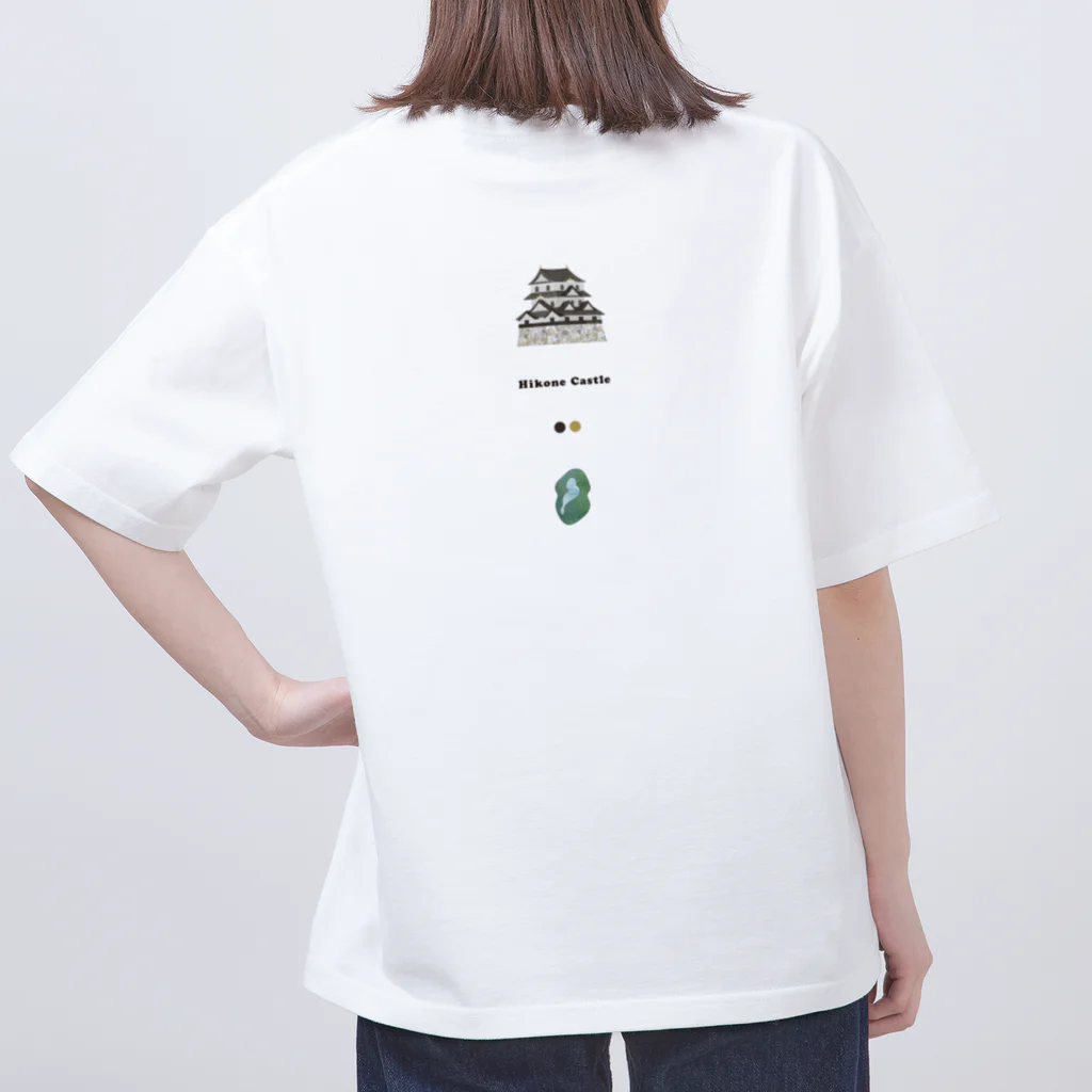 shiga-illust-sozai-goodsの彦根城 背面 〈滋賀イラスト素材〉 Oversized T-Shirt