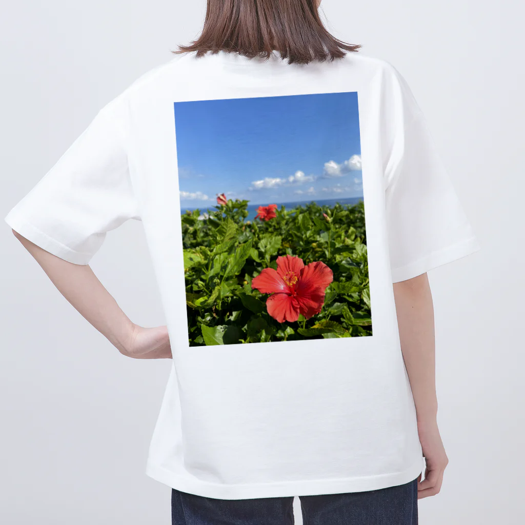 Ripples沖縄レジンアートの沖縄の海とハイビスカス Oversized T-Shirt