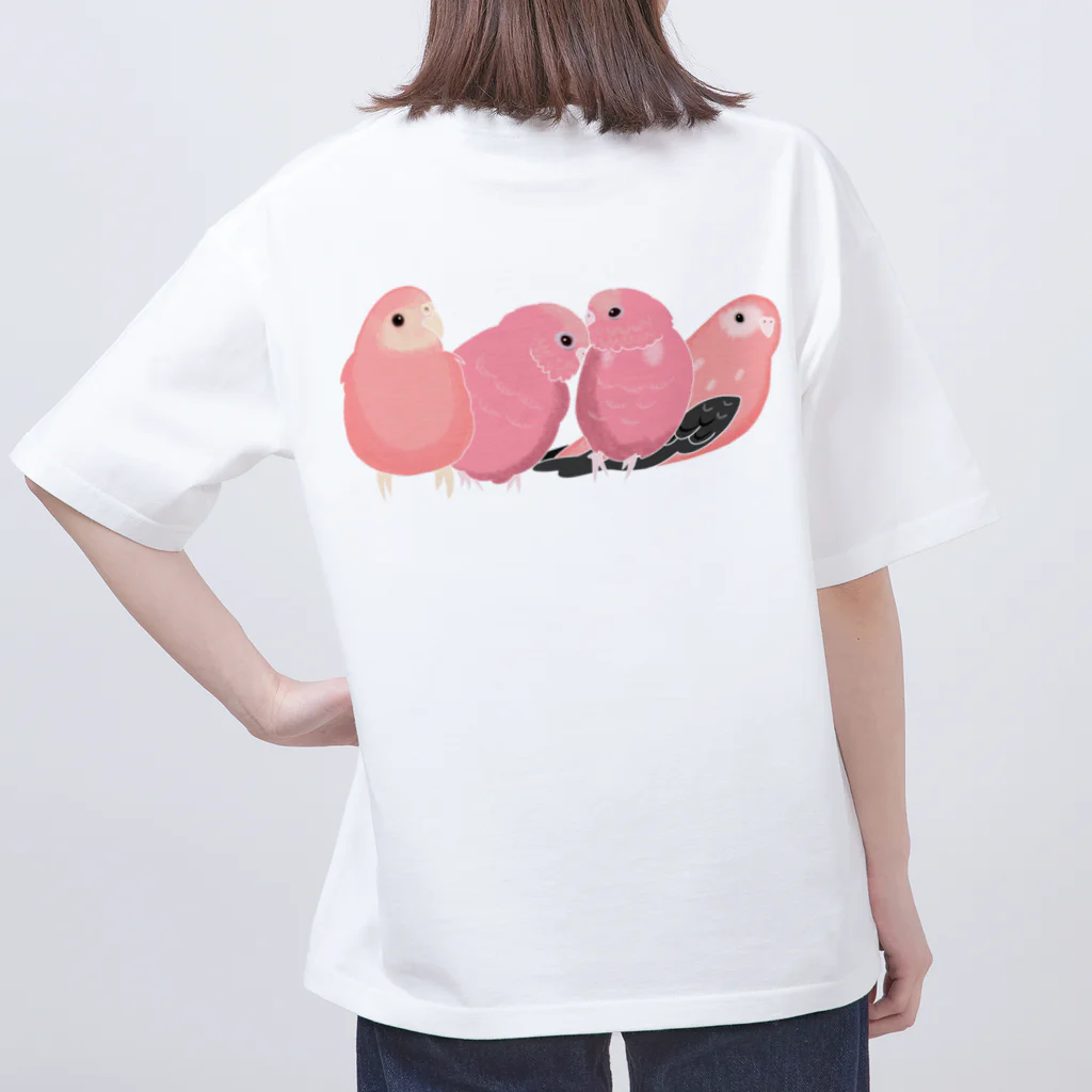 masumi maedaの寄り添う　アキクサインコ Oversized T-Shirt