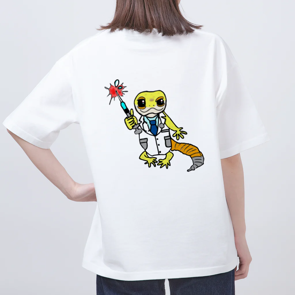 糖尿病 with animalsの注射をがんばる君を応援するレオパちゃん オーバーサイズTシャツ