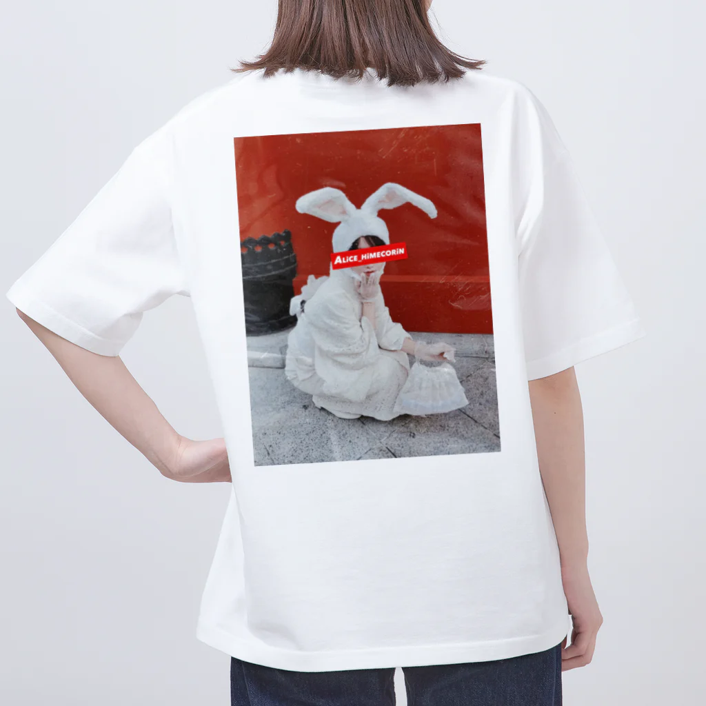 有栖川姫子の浅草のんびり白うさぎロゴVer. Oversized T-Shirt