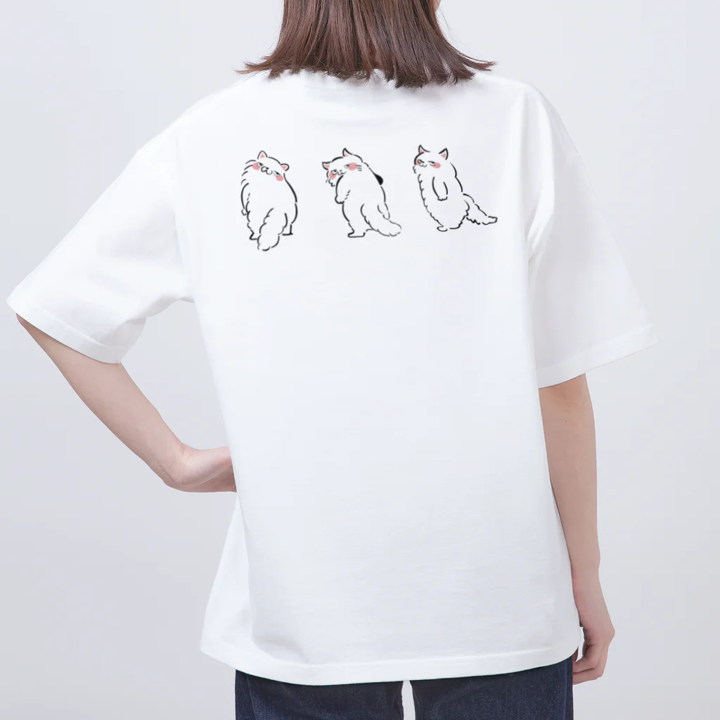 ふんわり本舗のしろねこ（だらだら） オーバーサイズTシャツ