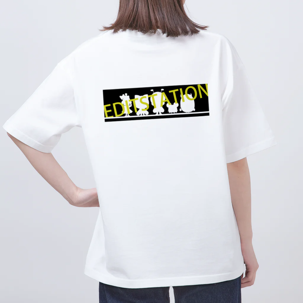 editstationの動画編集スカルおやじver/backプリントあり（淡色） Oversized T-Shirt