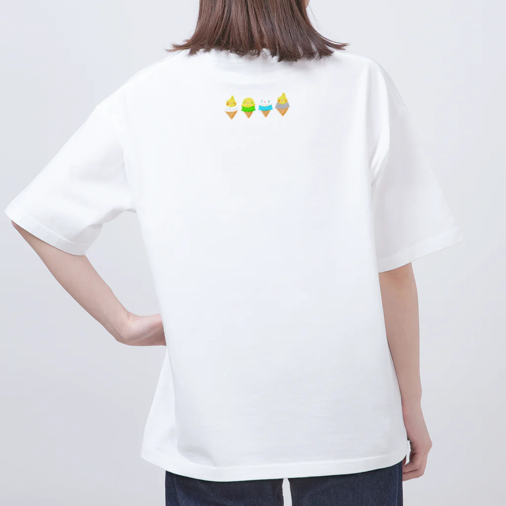 りきまるのルチノーオカメインコのソフトクリーム オーバーサイズTシャツ