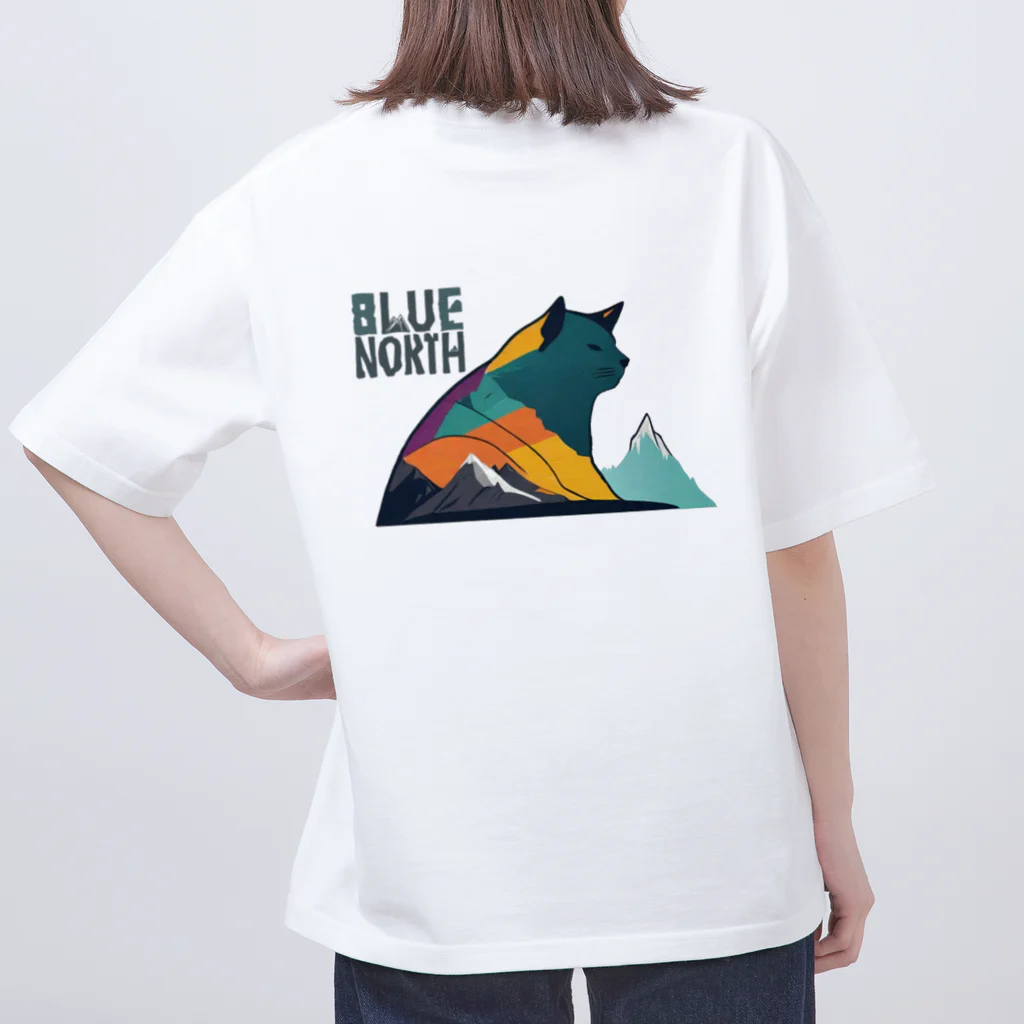 aokitaの【BLUE NORTH】ヤマネコデザイン「ぬーん」 Oversized T-Shirt