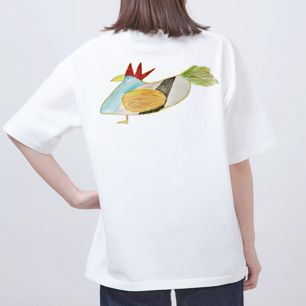 birds_snowdropsのにわとりカラフル Oversized T-Shirt