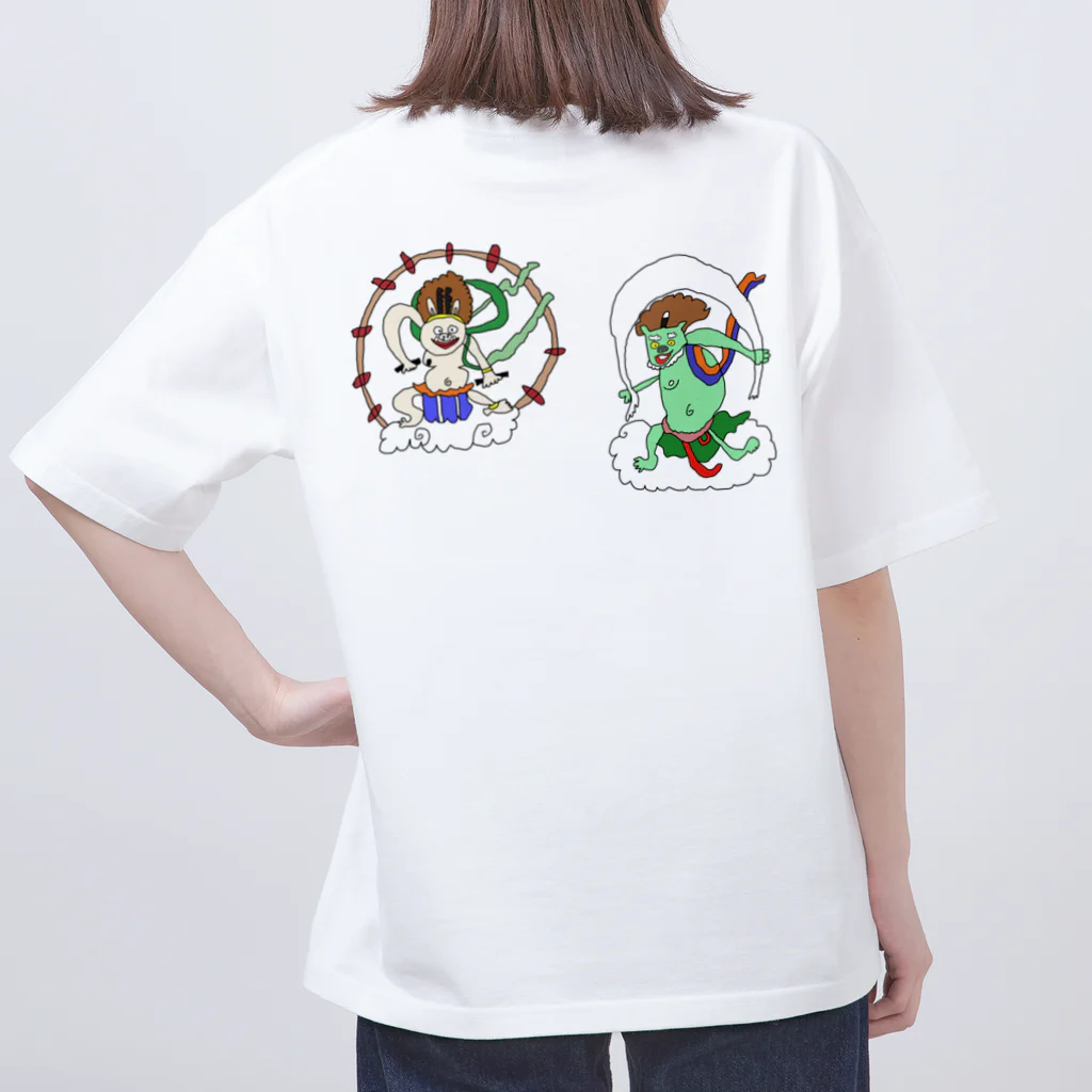 絵心ないOLの部屋着の風神雷神 Oversized T-Shirt