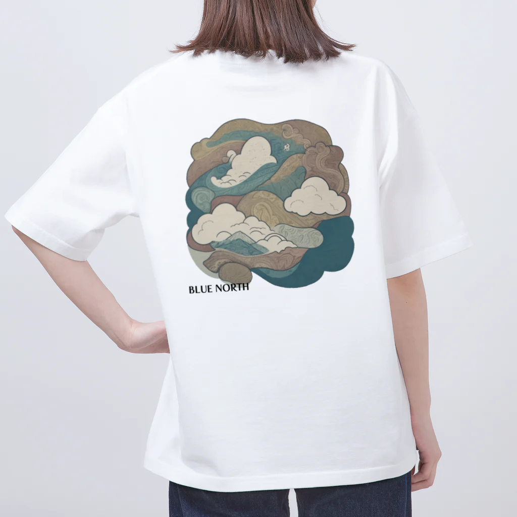 aokitaの【BLUE NORTH】空模様デザイン Oversized T-Shirt