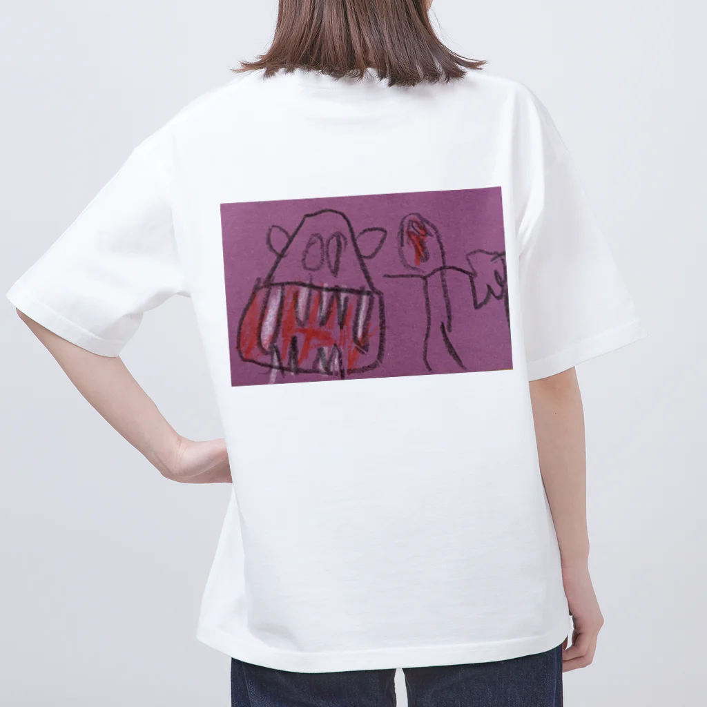 5歳児のお店屋さん　深海と猫といきもの全部のクチデッカくんとヤンチャくん　ハロウィン Oversized T-Shirt