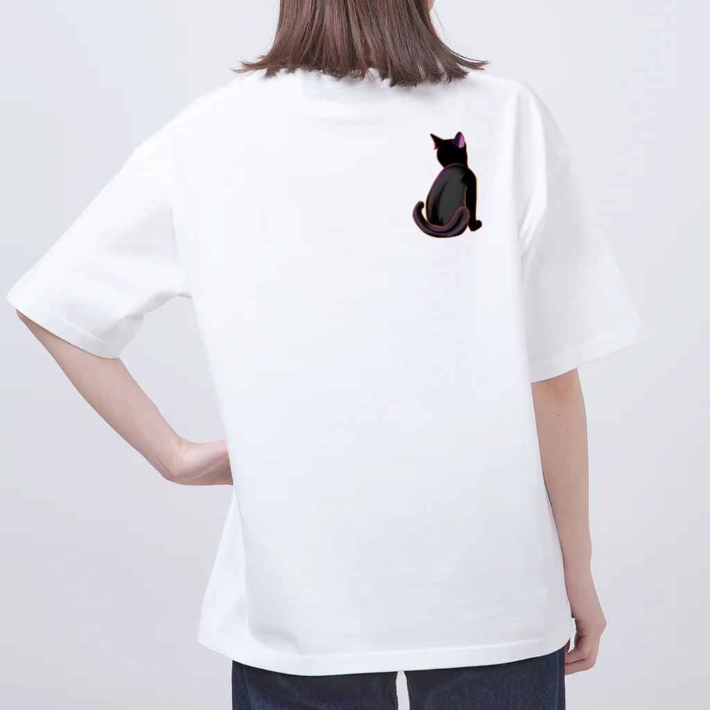 gatto solitario(物寂しげな猫)の黒猫 オーバーサイズTシャツ