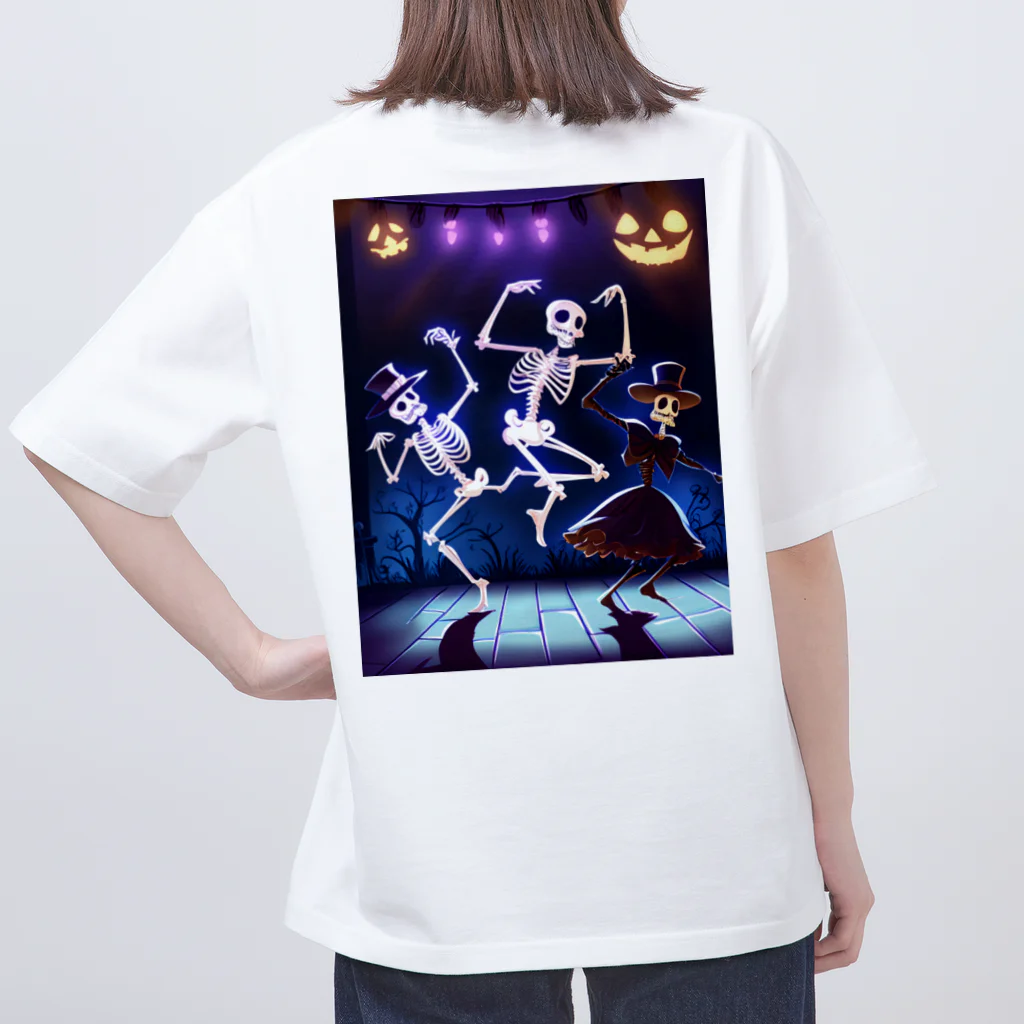 seasun011のハロウィンスケルトンダンス01　バックプリント Oversized T-Shirt