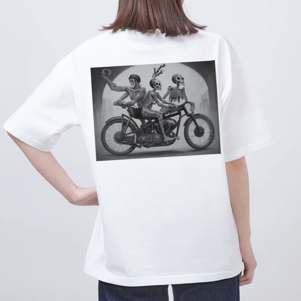 Skull sectionのドクロとバイク オーバーサイズTシャツ