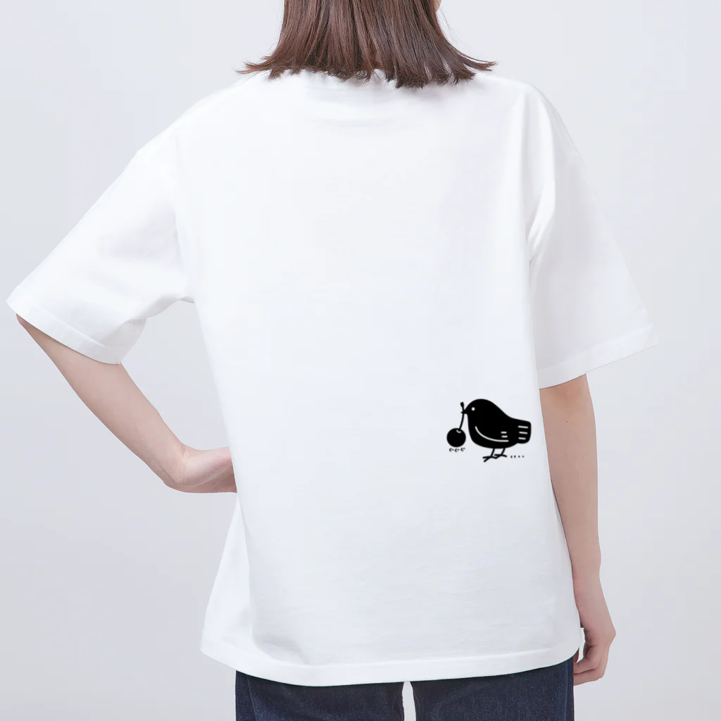 イラスト MONYAAT のワンポイント　みつぐとり Oversized T-Shirt