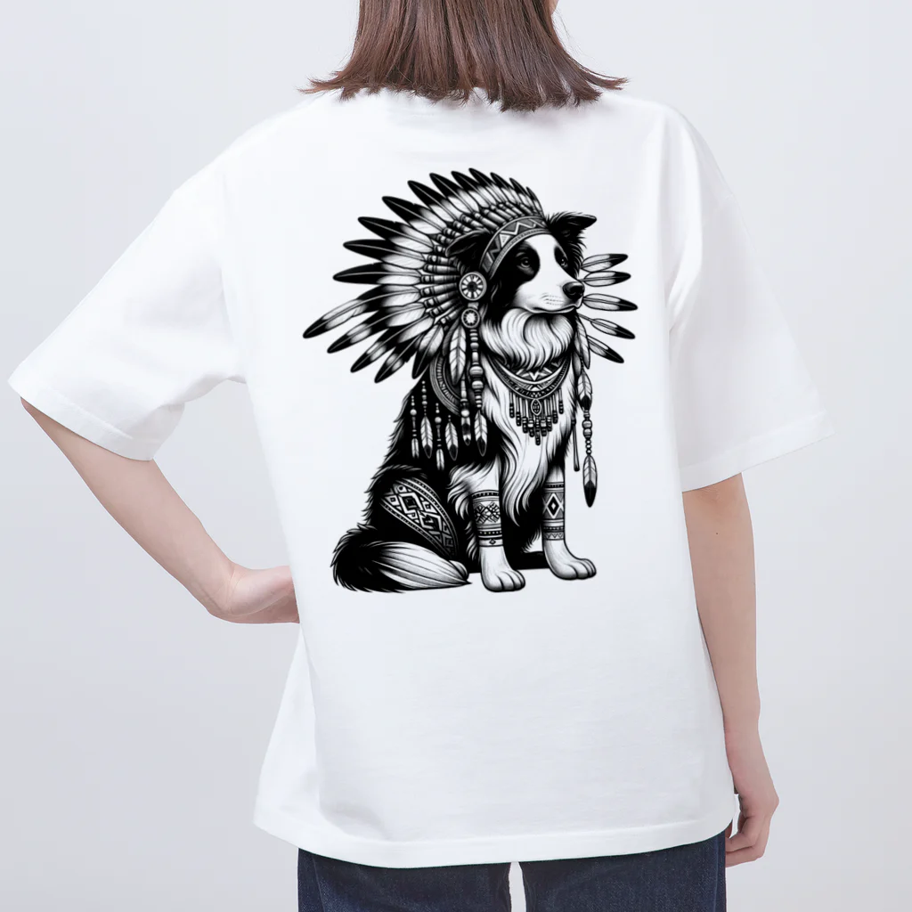 BaRiのインディアン×ボーダーコリー Oversized T-Shirt