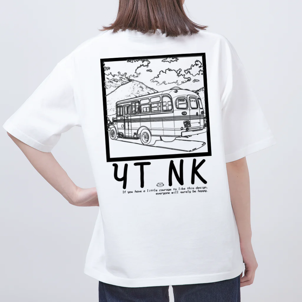 YUTANEKO公式ショップのゆたねこ　ボンネットバス オーバーサイズTシャツ