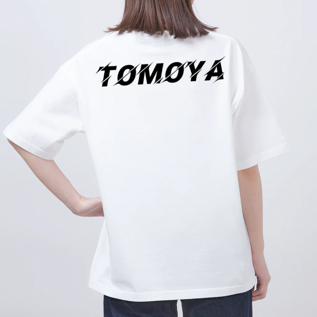 DJ TOMOYA ◢ ◤のロゴ　ブラック オーバーサイズTシャツ