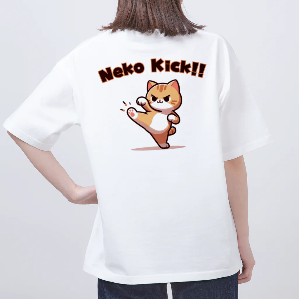 Rakudoku ToyohashiのNEKO KICK!! オーバーサイズTシャツ