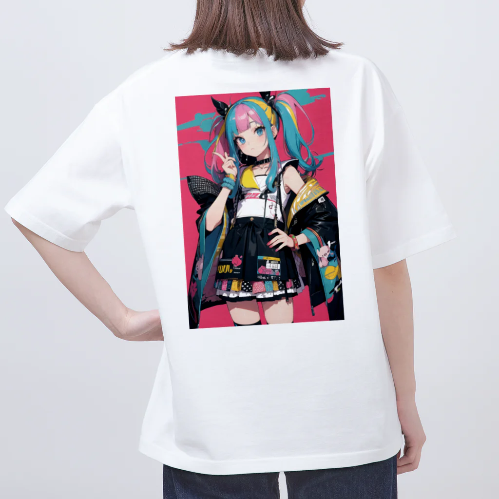 tokyo_citypopのkawaii 東京ガールアート　風船　着物　原宿 Oversized T-Shirt