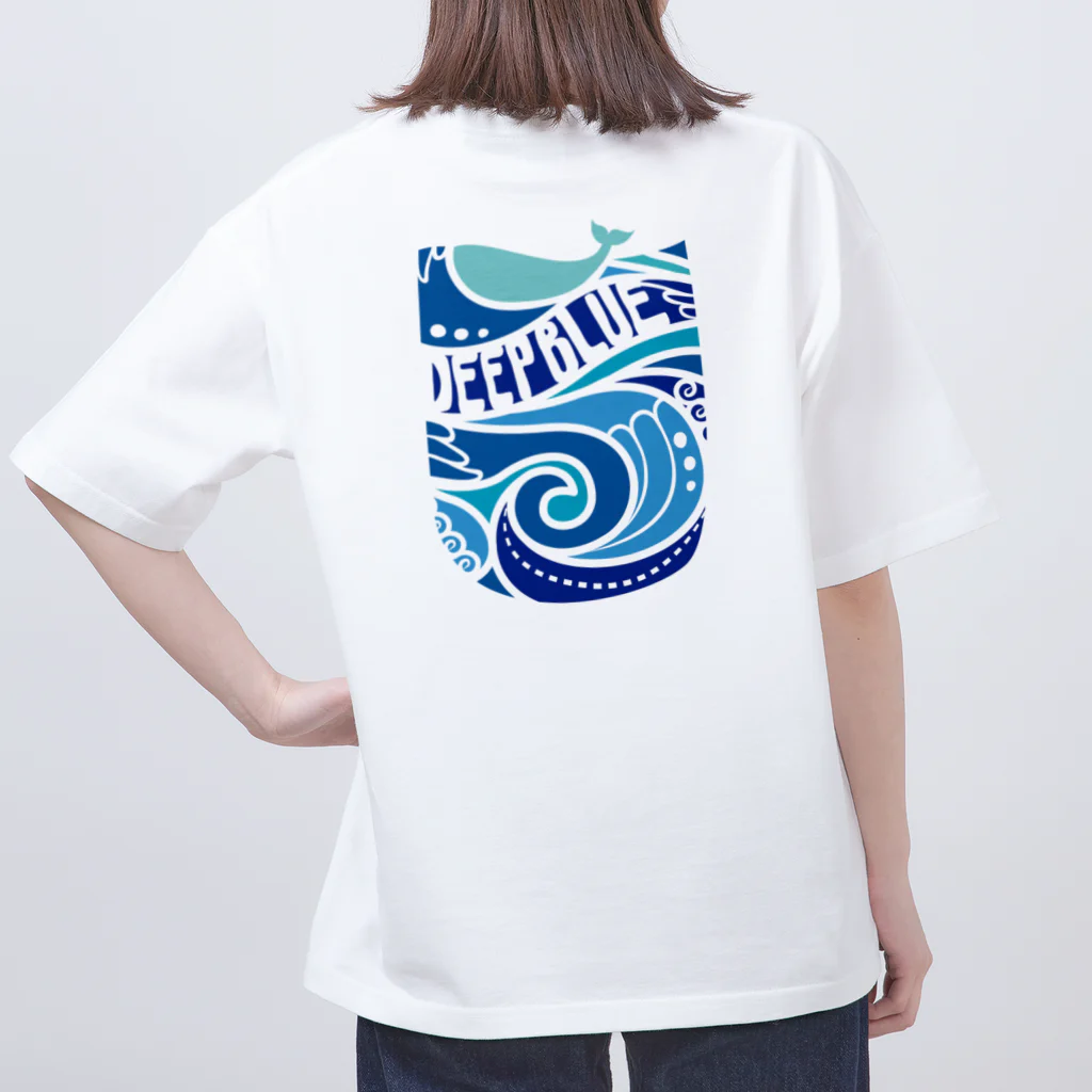 LUCHAの(バックプリント)DEEP BLUE オーバーサイズTシャツ