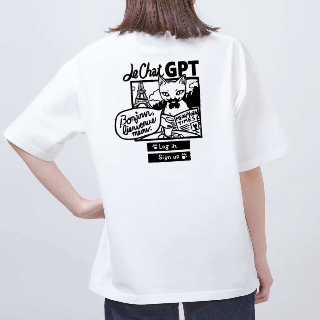 nya-mew（ニャーミュー）のにゃんこGPT(バックプリント) Oversized T-Shirt