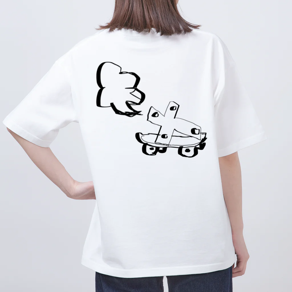 ヘリコプター・ペアレンツの十字架を乗せたスケートボード Oversized T-Shirt