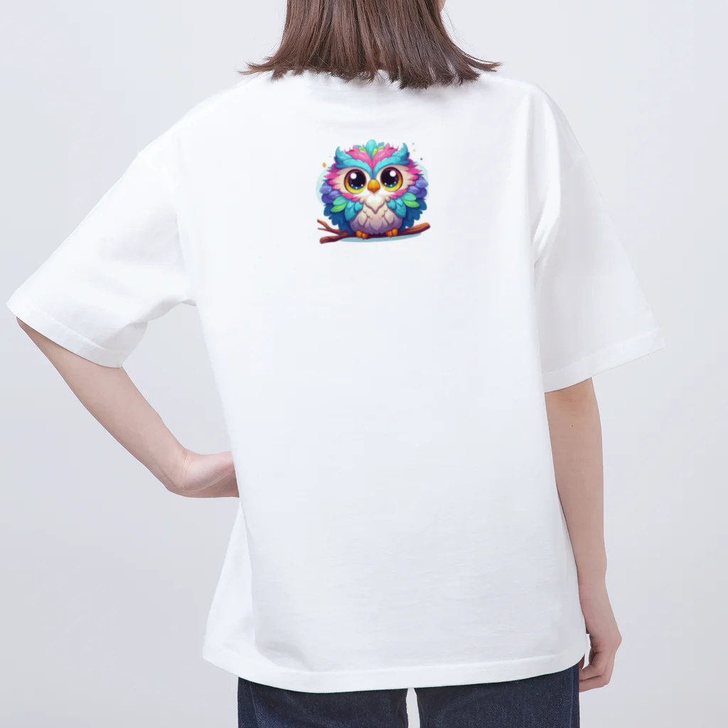 mame1103の虹色幸ふくろう Oversized T-Shirt