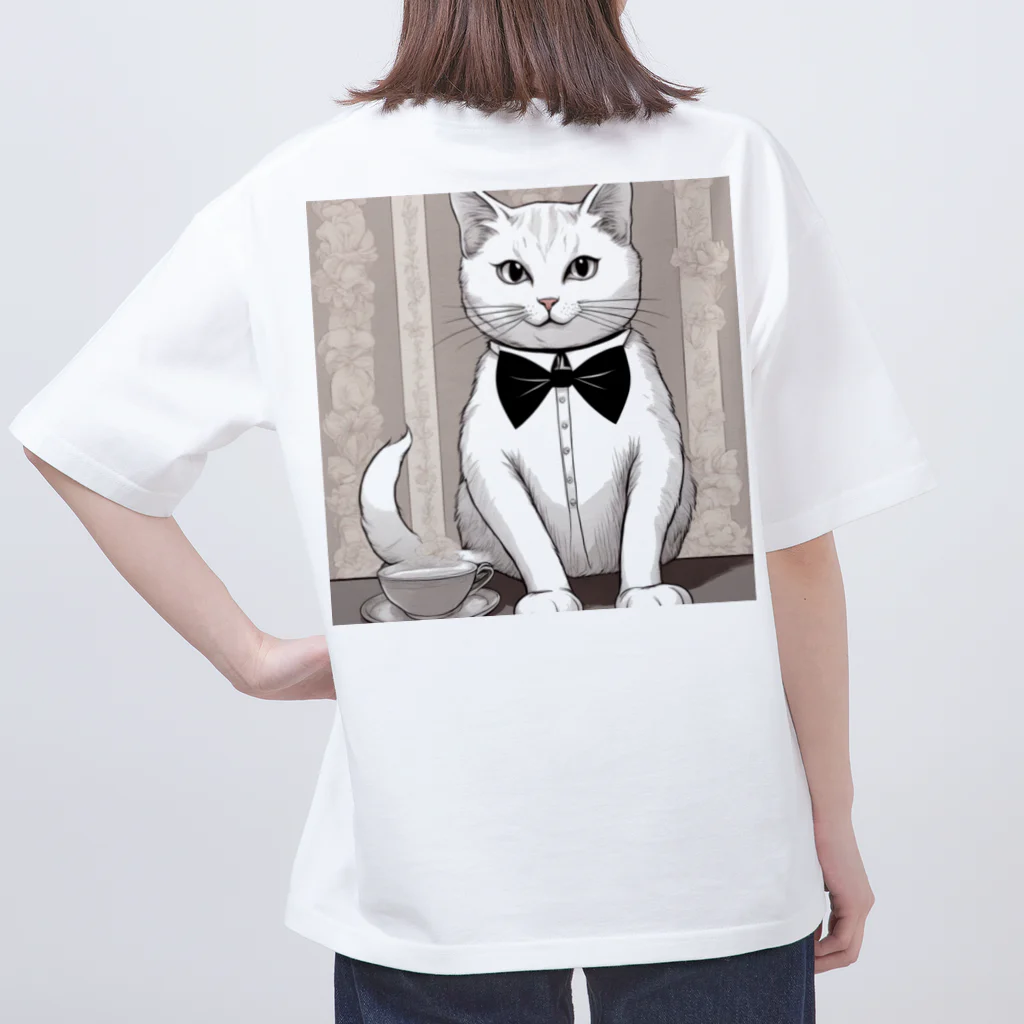 にゃんこーねこの紳士な猫 オーバーサイズTシャツ