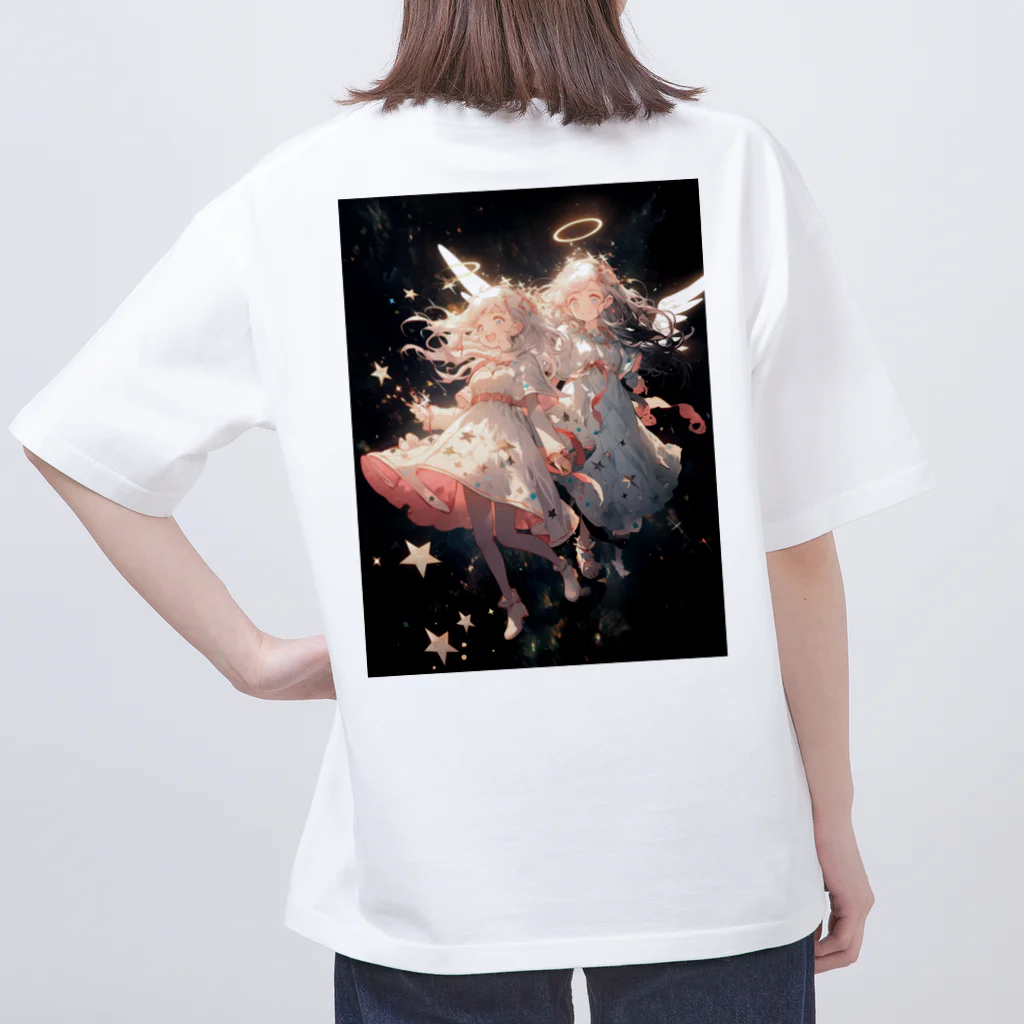 AQUAMETAVERSEのワクワクしながら宇宙の外に旅立つ天使たち アメジスト 2846 Oversized T-Shirt