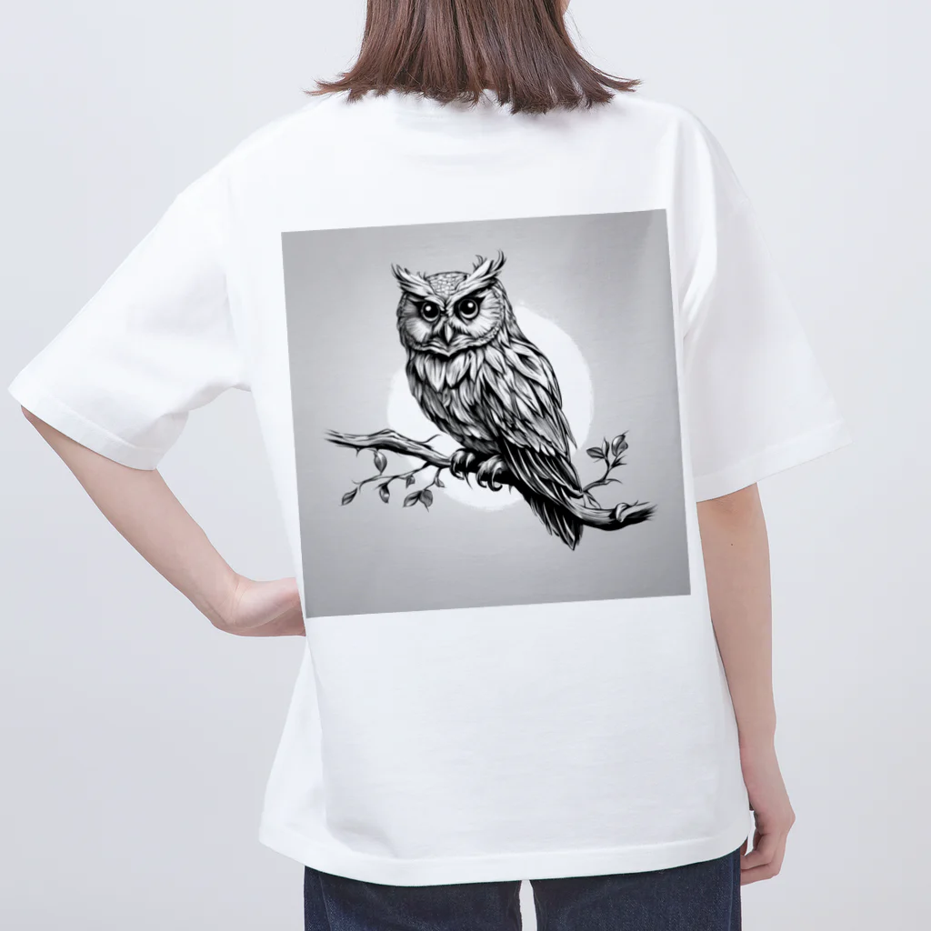 フクロウマーケットのフクロウのハネヤスメ オーバーサイズTシャツ