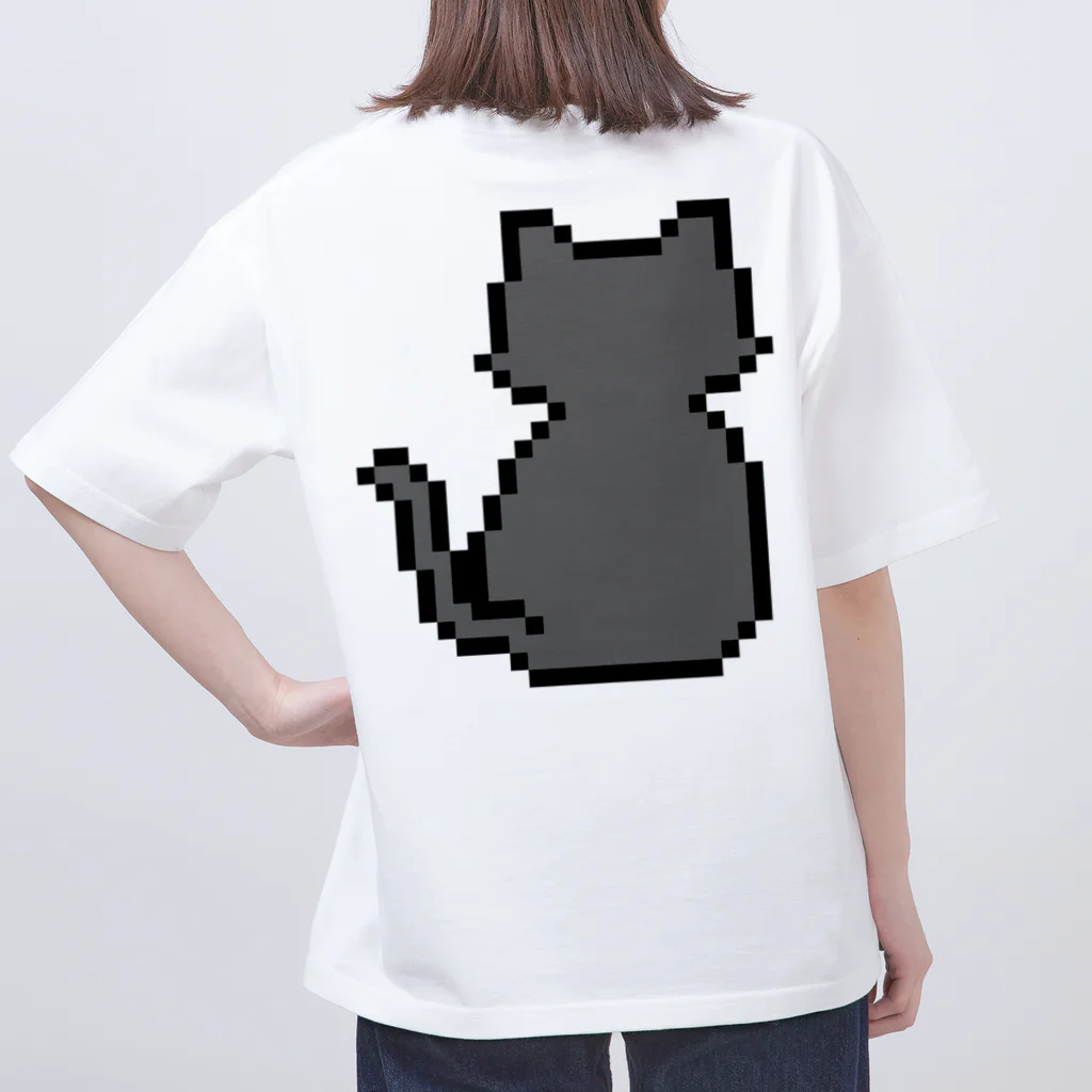 モチクマのハチワレ猫のドット絵 オーバーサイズTシャツ