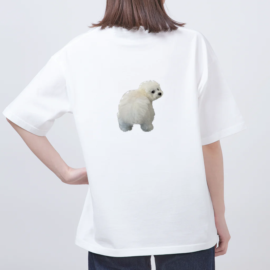 しらたま(ミニビション)のうんちんぐポーズ　シュール　Tシャツ　犬 Oversized T-Shirt