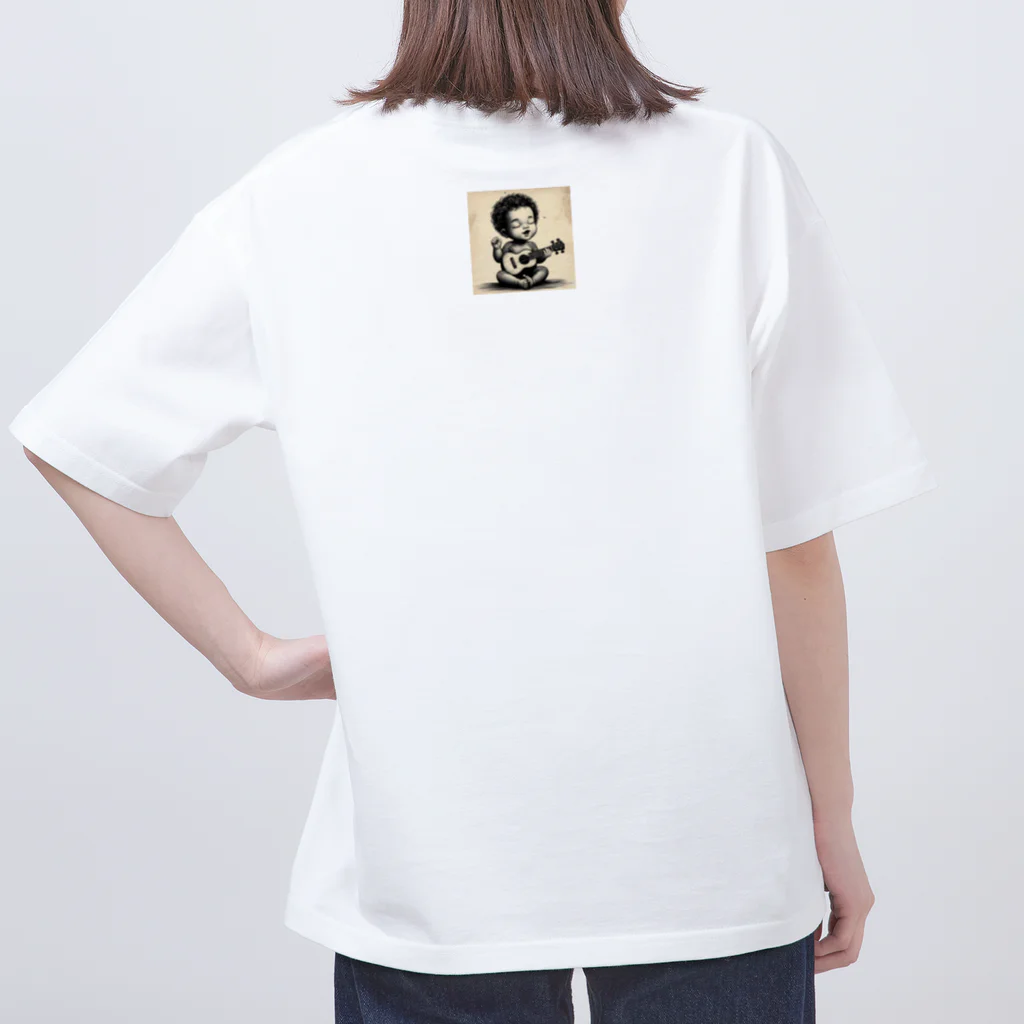 atu-daruma77のウクレレを持つアフロヘアのかわいい成長 オーバーサイズTシャツ