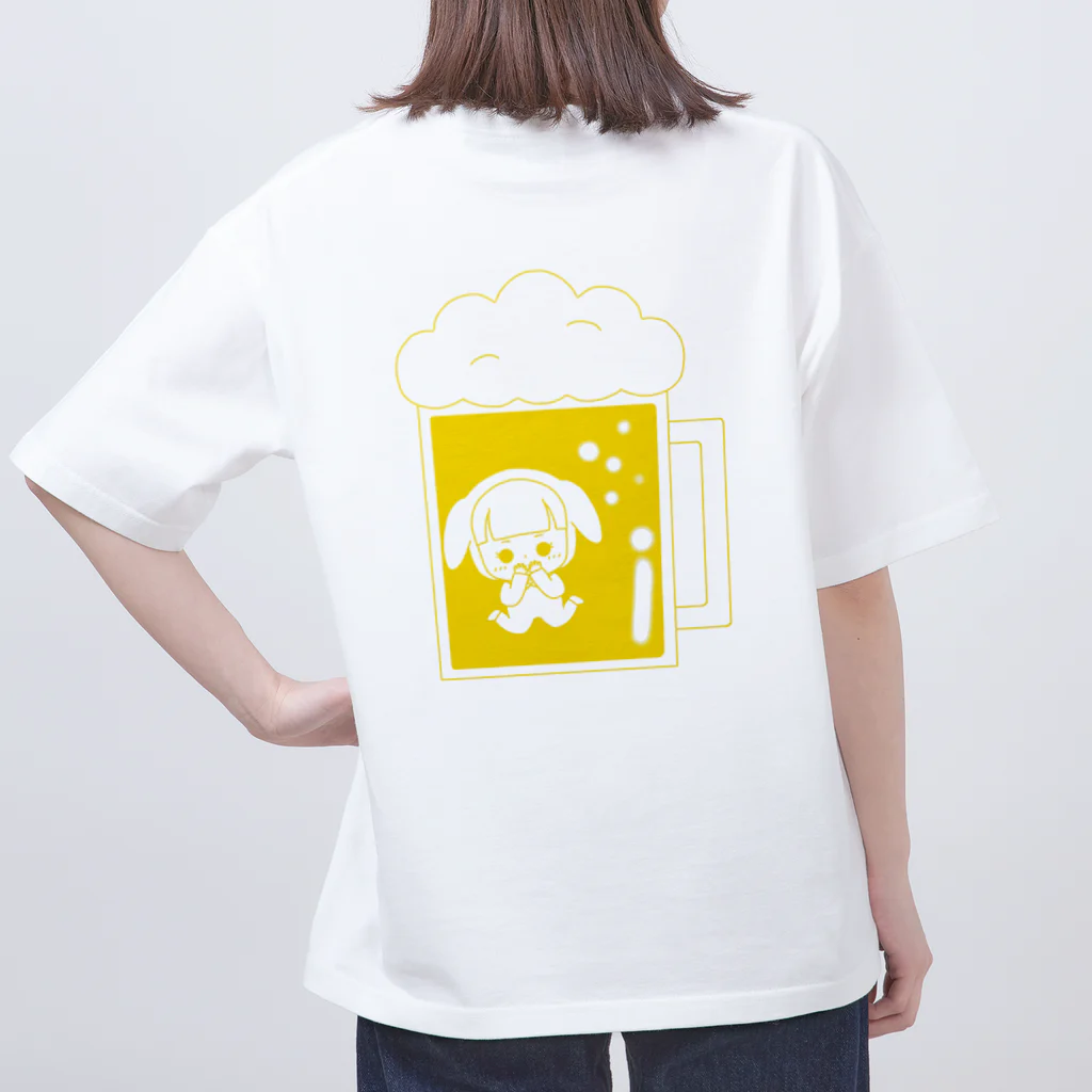 milkyway.77のビールに溺れるアルラビちゃん(背面) オーバーサイズTシャツ