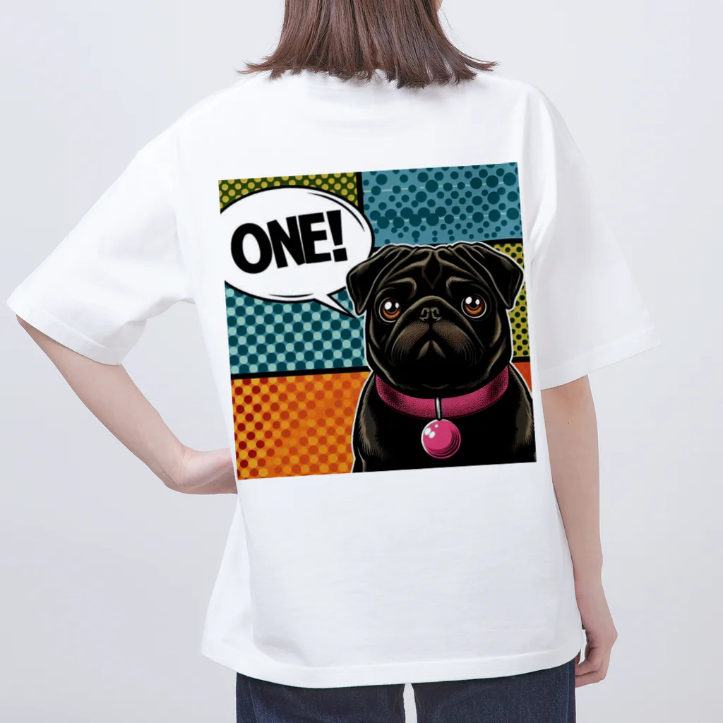 黒パグ🖤Black Pug laboratory🖤のONE? Pug series オーバーサイズTシャツ