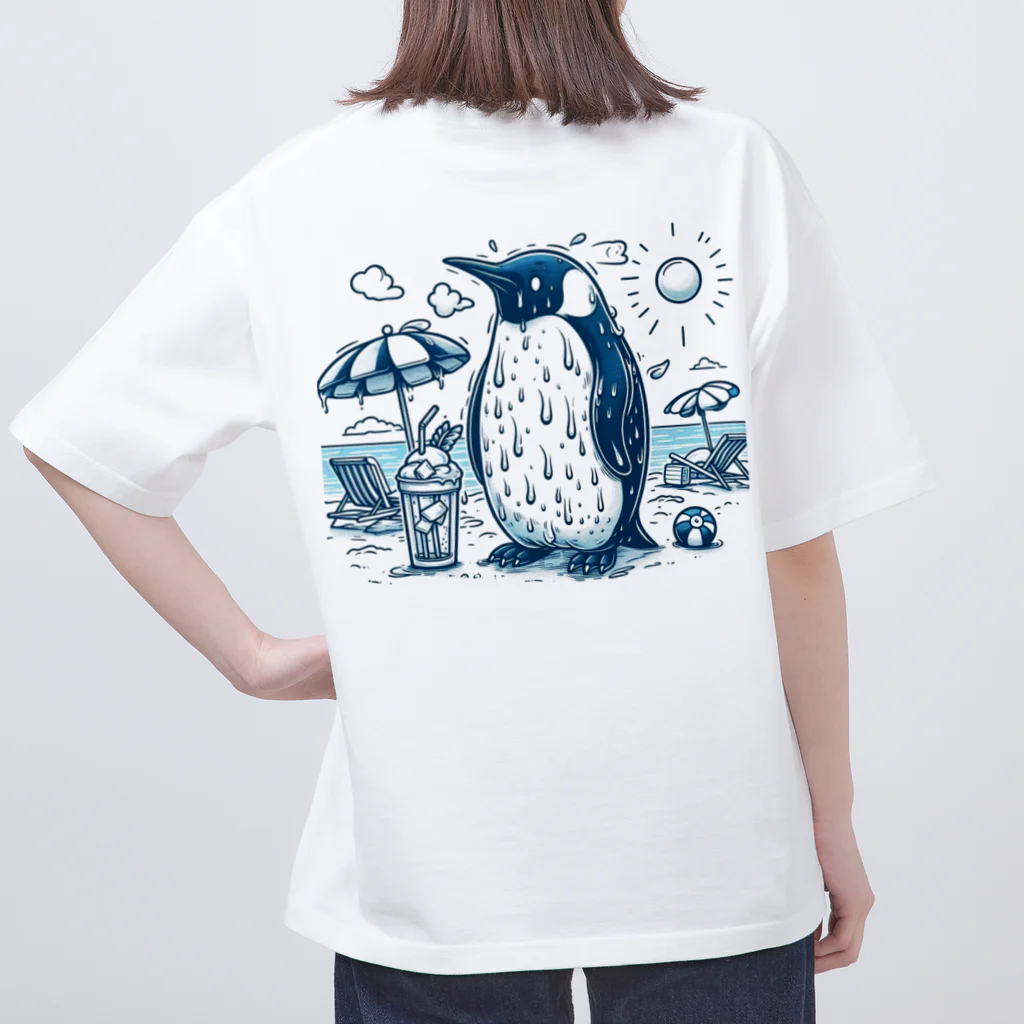daiichibookの汗だく　ペンギン　Tシャツ Oversized T-Shirt