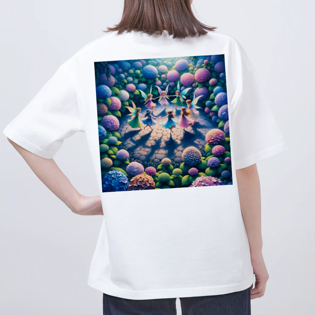 かるるんショップのあじさいと妖精 Oversized T-Shirt