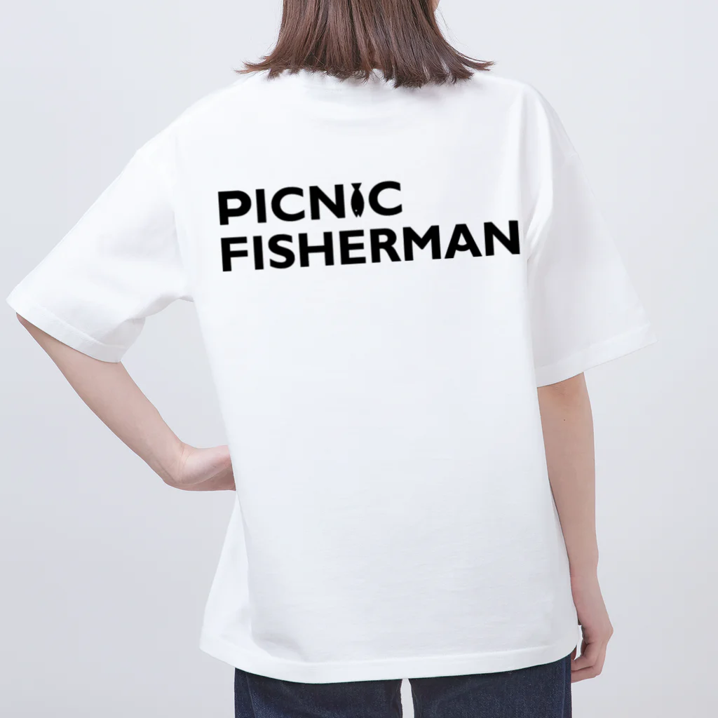 Picnic  Fishermanのバックプリント黒文字PF ロゴ Oversized T-Shirt