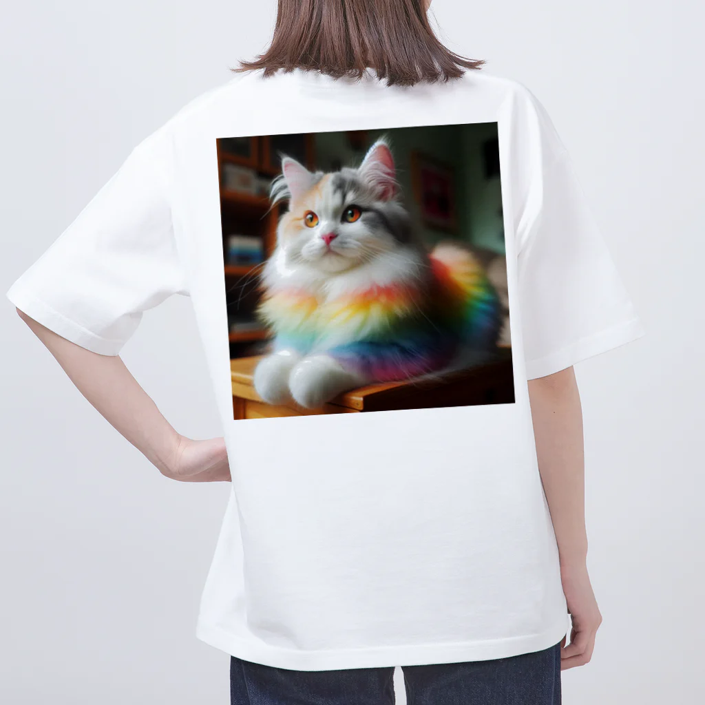 Creation CATの虹色CAT オーバーサイズTシャツ