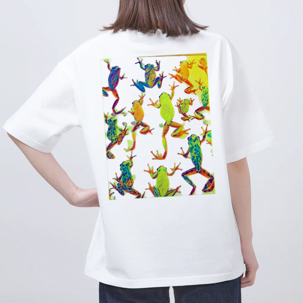 ﾌﾗﾜｰﾎｴｰﾙ　ちづっこの伊豆のカエルくんたち Oversized T-Shirt