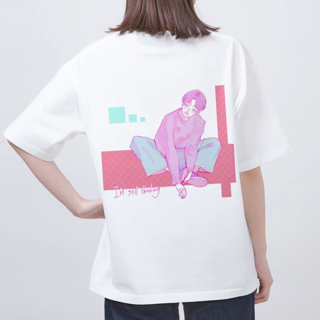 竜胆の花畑の気まぐれ　考え中 オーバーサイズTシャツ