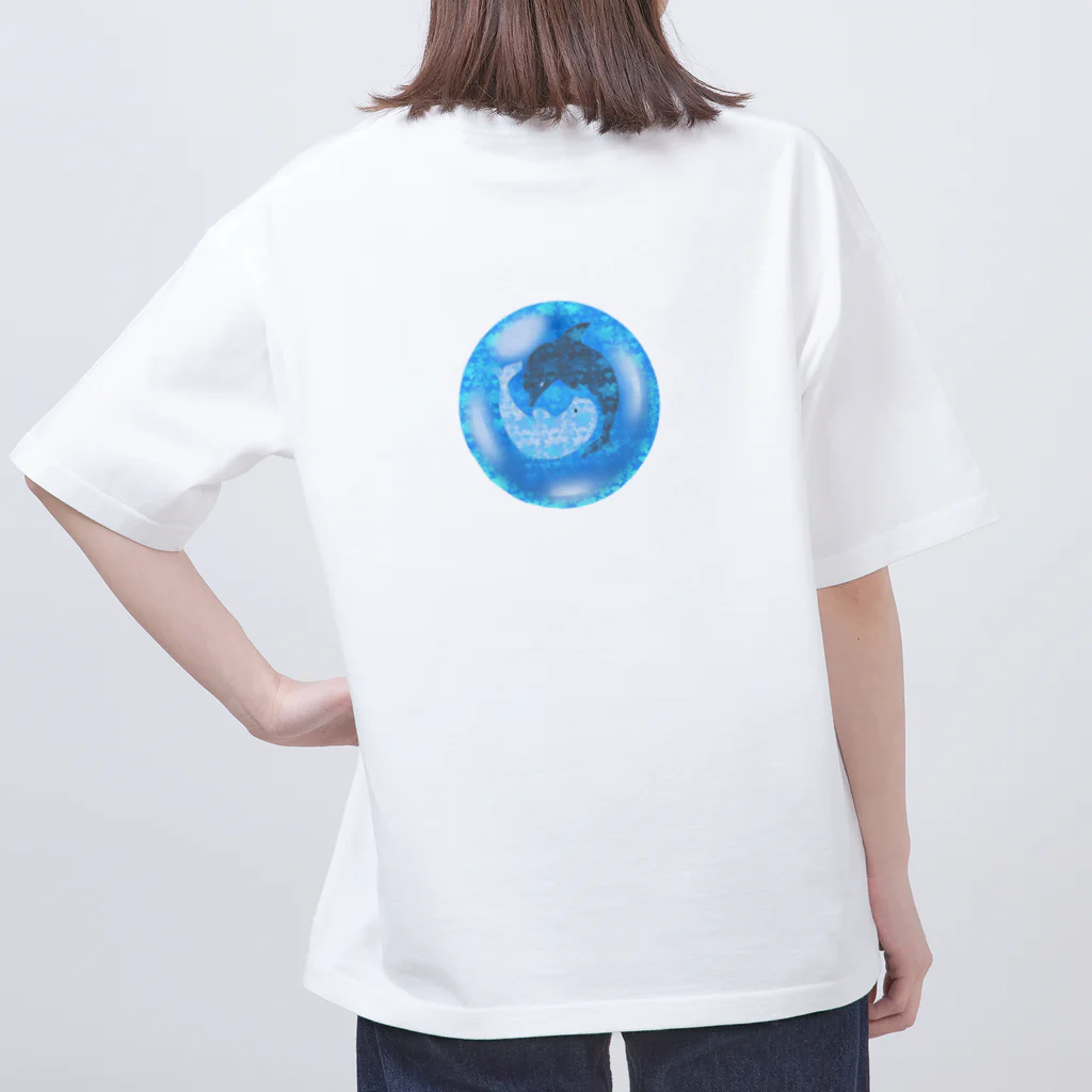 aqua_bioの太陰大極イルカの宝石 オーバーサイズTシャツ