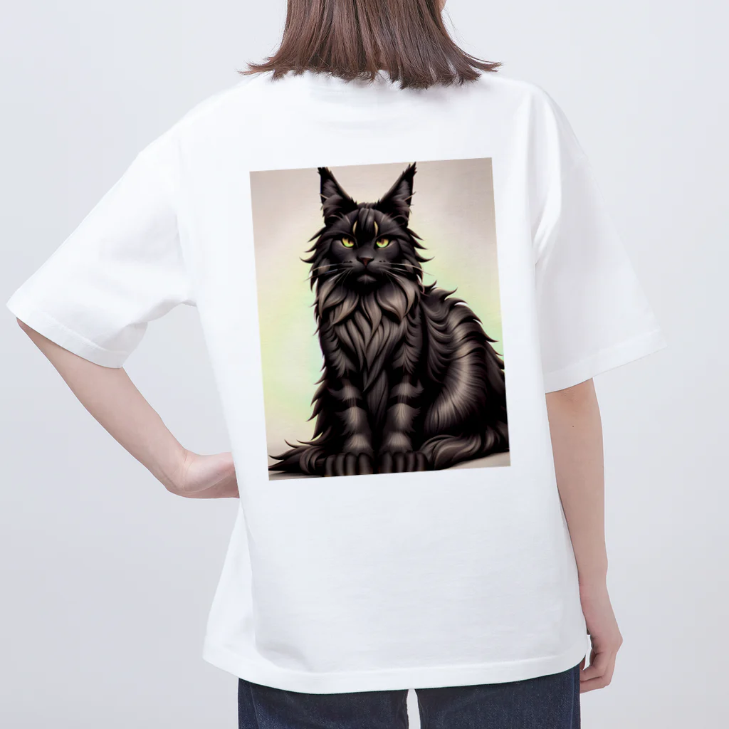 24Nyanの黒猫A オーバーサイズTシャツ