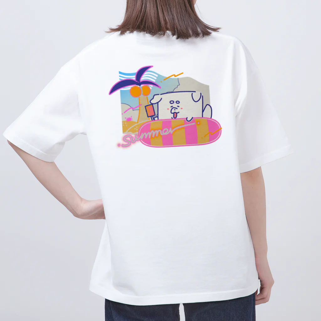 ぽんぽこ亭の絵を描くかべいぬ　summer vacation！ オーバーサイズTシャツ