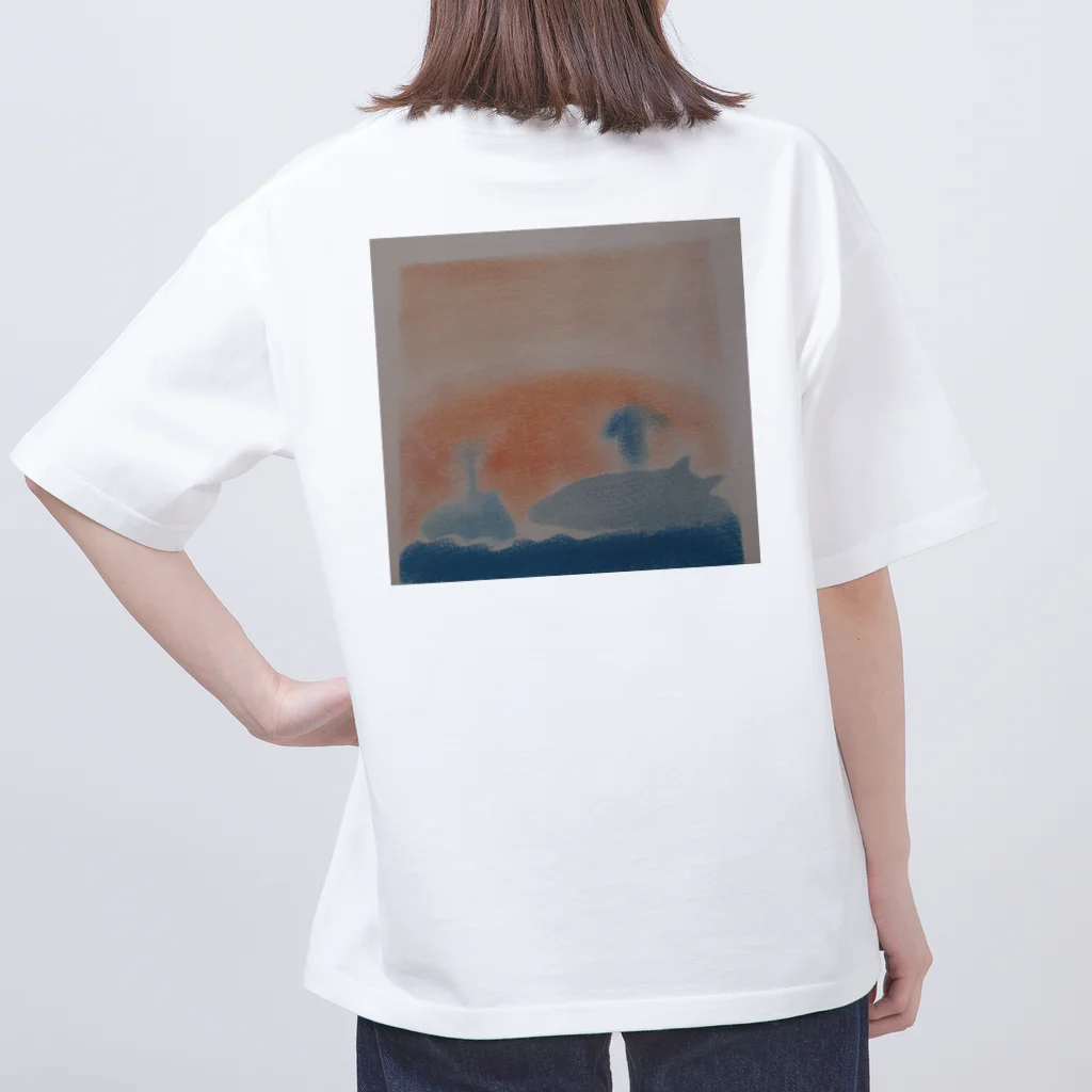 わくわく海の雑貨屋のやさしいクジラの親子 オーバーサイズTシャツ