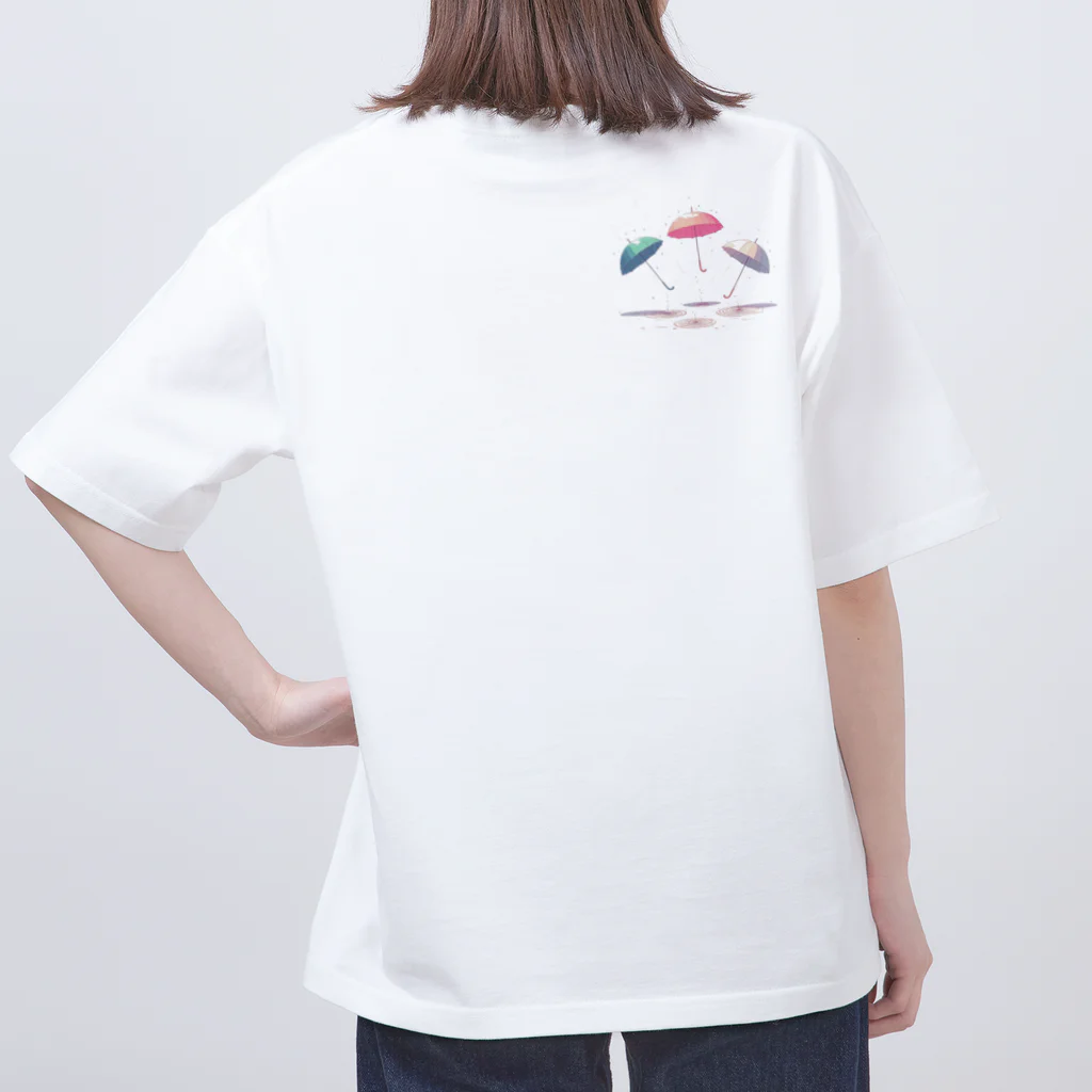 Shiro_kuroの雨で踊る傘 Oversized T-Shirt