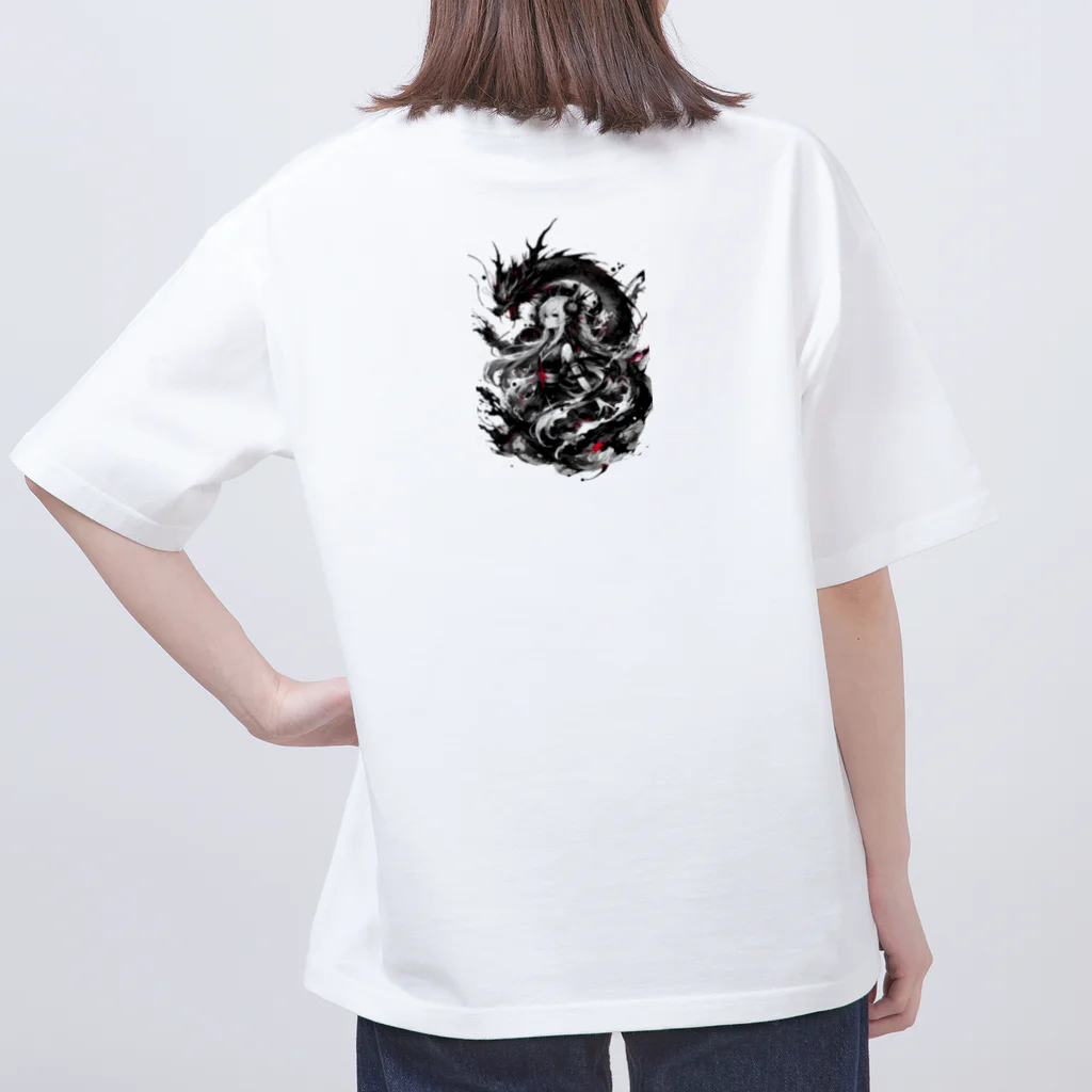 蝋燭のDragonと女性 オーバーサイズTシャツ