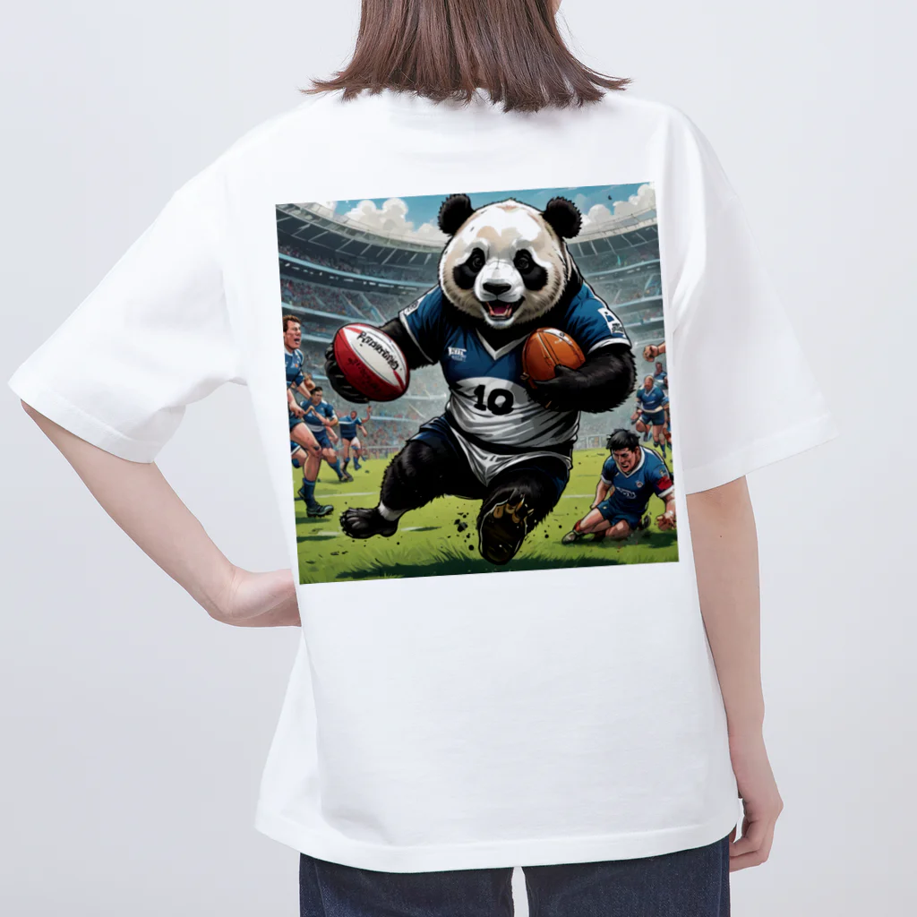 Panda Art Galleryのラグビーパンダ Oversized T-Shirt