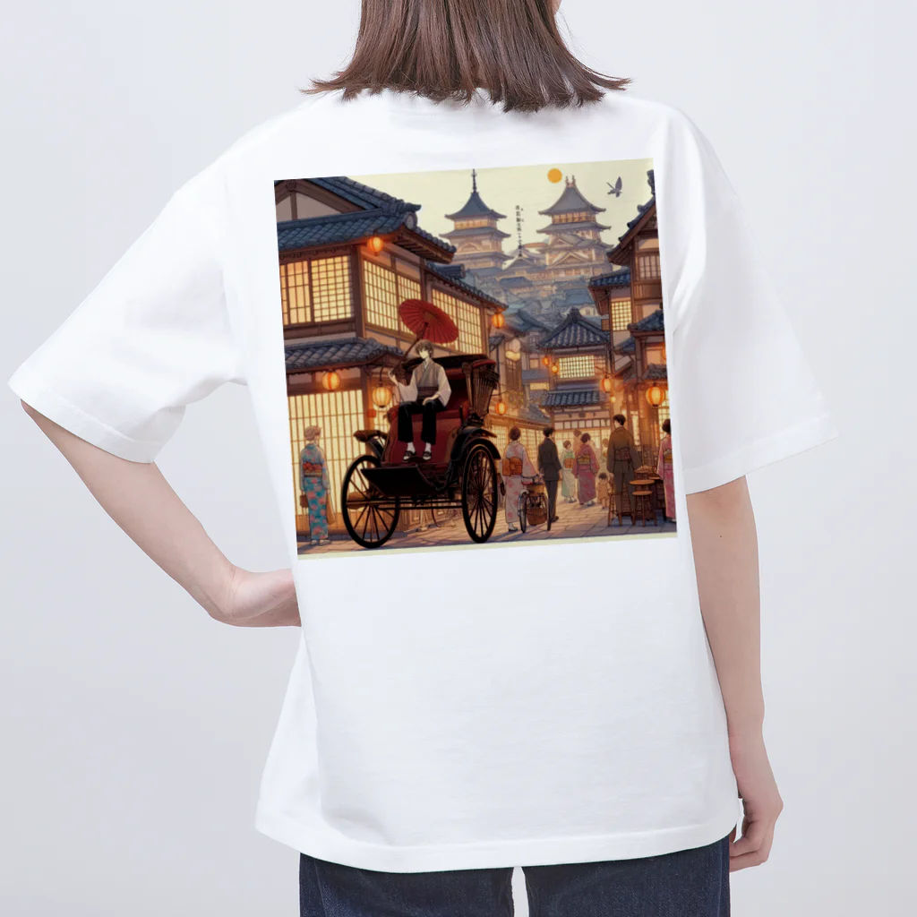 Tsuyokokoの昔の町並み オーバーサイズTシャツ