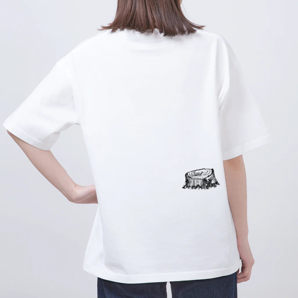 ゆ屋工房の森の者たち　切り株付 Oversized T-Shirt