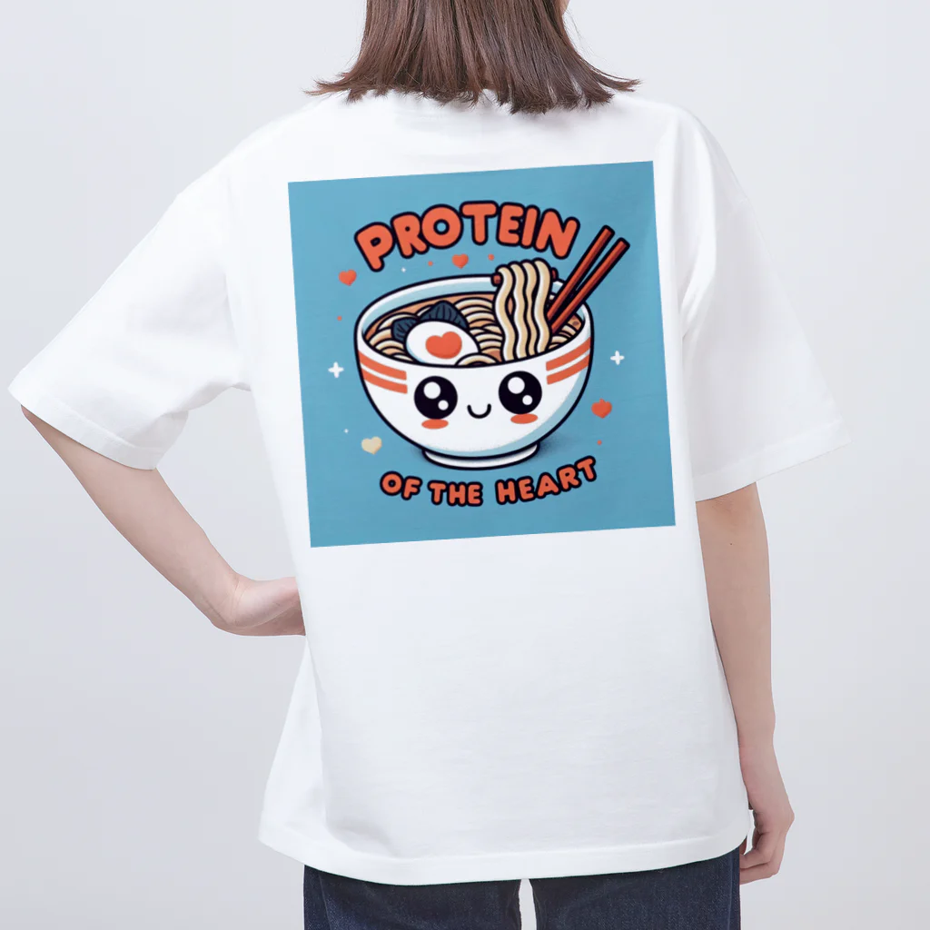 FOOD･Tのラーメンは心のプロテイン オーバーサイズTシャツ